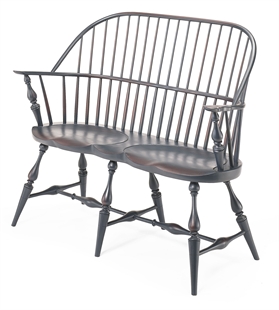 44" Double Oval Bow Back Settee